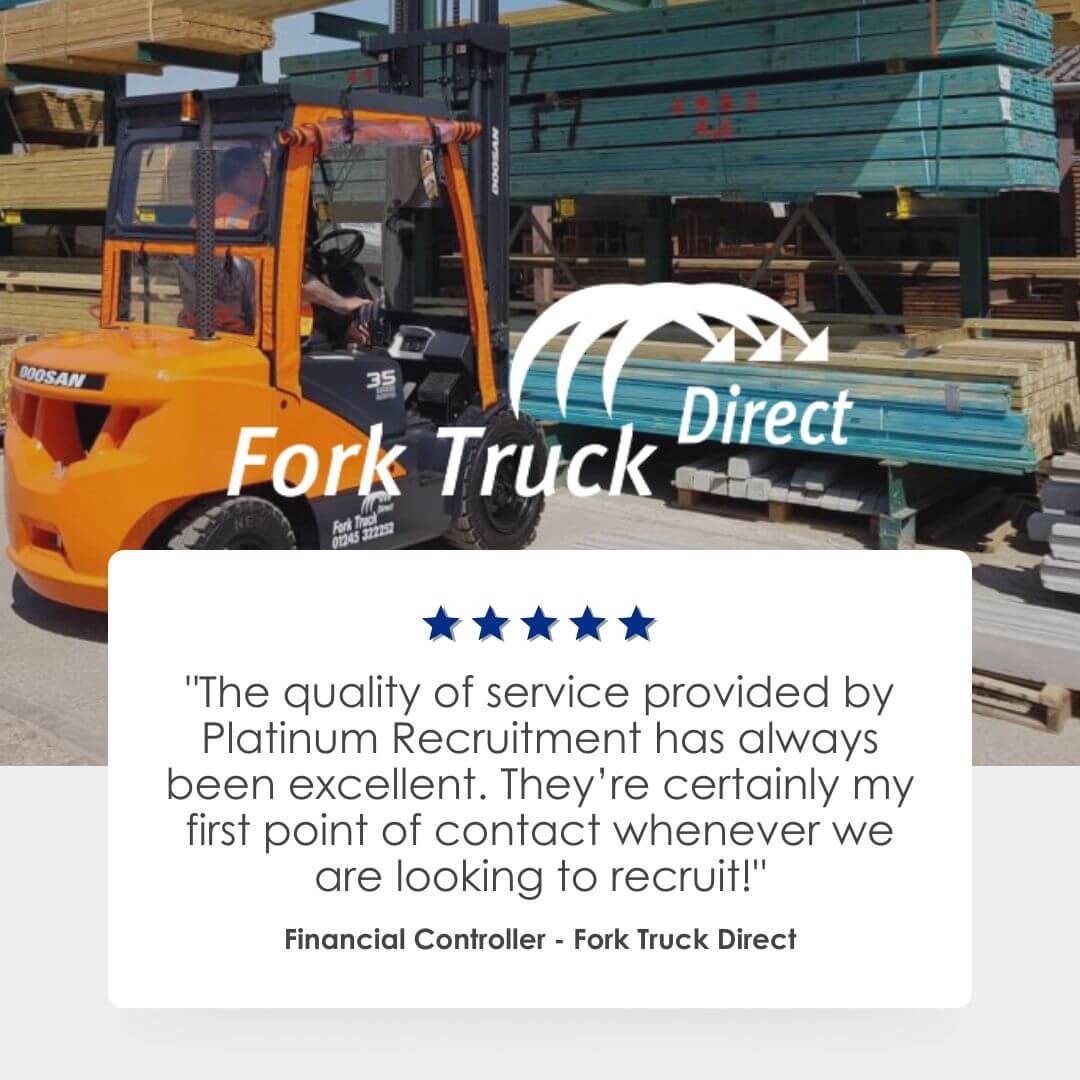 Platinum_employment_testimonial_fork_truck_direct Client testimonial from Fork Truck Direct