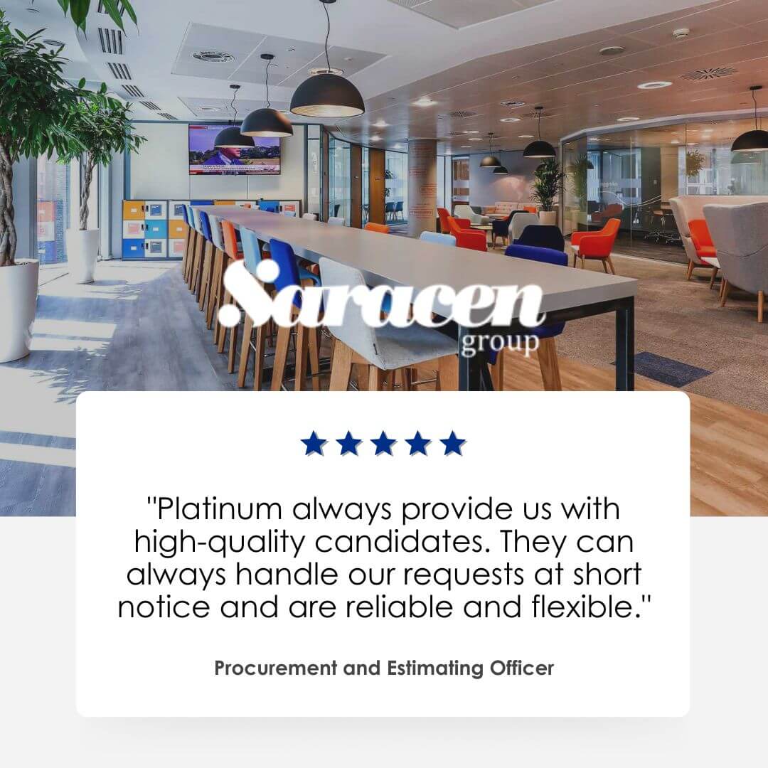 Platinum_employment_testimonial_saracen_group Client testimonial from Saracen Group